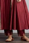 Shop_Torani_Red Kurta And Pant Handwoven Chanderi & Cotton Voile Sanobar Sufiya Set _Online_at_Aza_Fashions