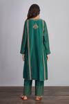 Shop_Torani_Green , Pant And Dupatta Handwoven Chanderi & Sheesham Kashish Set _at_Aza_Fashions