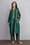 Buy_Torani_Green , Pant And Dupatta Handwoven Chanderi & Sheesham Kashish Set _Online_at_Aza_Fashions