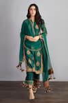 Buy_Torani_Green Kurta And Pant Handwoven Chanderi & Cotton Voile Sheesham Falgun Set _at_Aza_Fashions