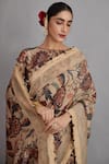 Torani_Beige Saree Handwoven Chanderi And Silk Organza Chandan _Online_at_Aza_Fashions