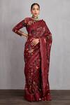 Buy_Torani_Red Sanobar Chandani Saree With Blouse_at_Aza_Fashions