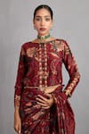 Buy_Torani_Red Sanobar Chandani Saree With Blouse_Online_at_Aza_Fashions