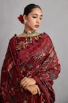 Shop_Torani_Red Sanobar Chandani Saree With Blouse_Online_at_Aza_Fashions