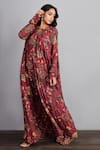 Buy_Torani_Red Cotton Silk Embroidery Round Sanobar Amrut Gown  _at_Aza_Fashions