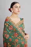 Shop_Torani_Green Cotton Silk Sheesham Revathi Saree  _Online_at_Aza_Fashions