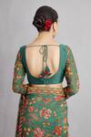 Torani_Green Cotton Silk Embroidery Sweetheart Neck Sheesham Revathi Blouse _Online_at_Aza_Fashions