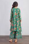 Shop_Torani_Green Pant Organza  Kurta And Pant Cotton V Sheesham Nazam & Set _at_Aza_Fashions