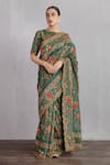 Buy_Torani_Green Silk Organza Sheesham Enakshi Saree  _at_Aza_Fashions