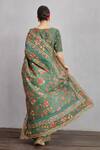 Shop_Torani_Green Embroidery Round Sheesham Enakshi Blouse _at_Aza_Fashions