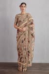 Buy_Torani_Beige Silk Organza Chandan Enakshi Saree  _at_Aza_Fashions