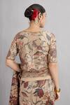 Buy_Torani_Beige Embroidery Round Chandan Enakshi Blouse _Online_at_Aza_Fashions