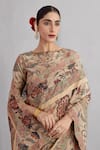 Shop_Torani_Beige Embroidery Round Chandan Enakshi Blouse _Online_at_Aza_Fashions