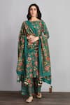 Buy_Torani_Green Kurta And Pant Cotton Silk Dupatta Handwoven Sheesham Aroha Set _at_Aza_Fashions