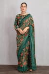 Buy_Torani_Green Saree Handwoven Chanderi And Silk Organza Sheesham Chandani  _at_Aza_Fashions