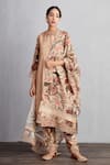 Buy_Torani_Beige Handwoven Chanderi Embroidery Round Chandan Urvi Kurta Set  _at_Aza_Fashions