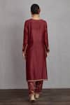 Shop_Torani_Red , Pant And Dupatta Handwoven Chanderi & Sanobar Paakizah Set _at_Aza_Fashions