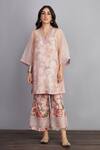 Buy_Torani_Pink 100% Cotton And Pure Gulbahari Revathi Chogha & Farshi Pant Set_at_Aza_Fashions
