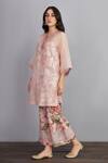 Torani_Pink 100% Cotton And Pure Gulbahari Revathi Chogha & Farshi Pant Set_Online_at_Aza_Fashions