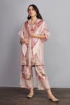Buy_Torani_Pink Embroidery, Tassels Gulbahari Aafiya Scarf _Online_at_Aza_Fashions
