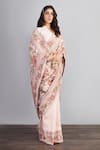 Torani_Pink Handwoven Chanderi Floral Gulbahari Chandani Saree _Online_at_Aza_Fashions