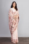 Buy_Torani_Pink Handwoven Chanderi And Pure Silk Organza Mandarin Gulbahari Chandani Blouse _Online_at_Aza_Fashions