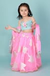 Buy_Tiny Pants_Pink Organza Woven And Thread & Floral Motif Lehenga Set _at_Aza_Fashions