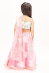 Shop_Tiny Pants_Pink Organza Woven And Thread & Floral Motif Lehenga Set _at_Aza_Fashions