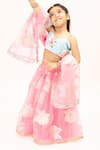 Buy_Tiny Pants_Pink Organza Woven And Thread & Floral Motif Lehenga Set _Online_at_Aza_Fashions