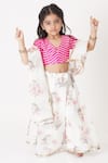 Shop_Tiny Pants_White Floral Print Lehenga Set For Girls_Online_at_Aza_Fashions