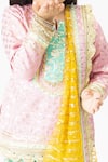 Tiny Pants_Pink Chanderi Woven Thread Kurta Sharara Set _Online_at_Aza_Fashions