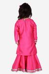Shop_Tiny Pants_Pink Cotton Embroidery, Gota Patti Striped Kurta And Sharara Set _at_Aza_Fashions