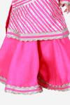 Tiny Pants_Pink Cotton Embroidery, Gota Patti Striped Kurta And Sharara Set _at_Aza_Fashions