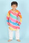 Buy_Tiny Pants_Multi Color Cotton Embroidery Gota Patti And Leheriya Kurta & Pant Set _at_Aza_Fashions