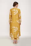 Shop_Arcvsh By Pallavi Singh_Yellow Lining Cotton, Silk Chanderi Petal Round Print Kurta And Pant Set _at_Aza_Fashions