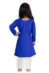 Shop Tiny Pants Blue Cotton Gota Patti Embroidered A Line Kurta And Palazzo Set at Aza Fashions Shop_Tiny Pants_Blue Cotton Gota Patti Embroidered A Line Kurta And Palazzo Set _at_Aza_Fashions