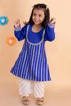 Buy Tiny Pants Blue Cotton Gota Patti Embroidered A Line Kurta And Palazzo Set Online at Aza Fashions Buy_Tiny Pants_Blue Cotton Gota Patti Embroidered A Line Kurta And Palazzo Set _Online_at_Aza_Fashions