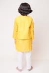 Shop_Tiny Pants_Yellow Cotton Woven Stripes Pattern Bundi And Kurta Set _at_Aza_Fashions