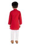 Shop_Tiny Pants_Red Cotton Gota Patti Kurta And Pyjama Set _at_Aza_Fashions
