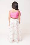 Shop_Tiny Pants_Pink Organza Mirrors Bow Front Top And Palazzo Set_at_Aza_Fashions