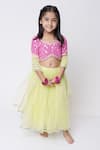 Buy_Tiny Pants_Yellow Georgette Woven Lehenga Set With Embroidered Blouse _Online_at_Aza_Fashions