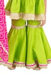 Tiny Pants_Green Cotton Gota Patti, Embroidery Bandhani Print Kurta Sharara Set _at_Aza_Fashions