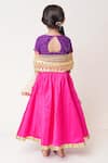 Shop_TINY PANTS_Pink Georgette And Dupion Woven Polka Dots Mukaish Work Blouse Lehenga Set _at_Aza_Fashions