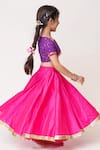 Buy_Tiny Pants_Pink Georgette And Dupion Woven Polka Dots Mukaish Work Blouse Lehenga Set _Online_at_Aza_Fashions