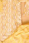 The Plum Bum_Yellow Cotton, Rayon Embroidery Paisley Bandhani Printed Kurta Set _Online_at_Aza_Fashions