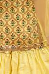 Buy_The Plum Bum_Yellow Chanderi, , Net, Satin Mughal Jaal Print Kurta Sharara Set _Online_at_Aza_Fashions