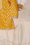 Shop_The Plum Bum_Yellow Silk, Cotton, Net Gota Patti, Embroidery, Chanderi Kurta Sharara Set _at_Aza_Fashions