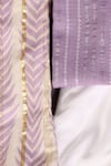 Shop_The Plum Bum_Purple Cotton Foil Printing Leaf Bundi And Kurta Set _at_Aza_Fashions