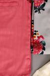 Shop_The Plum Bum_Coral Cotton, Lurex, Silk Bundi And Grey Print Kurta Set _at_Aza_Fashions