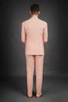 Shop_Prima Czar_Peach Dobby Peak Lapel Suit And Pant Set _at_Aza_Fashions